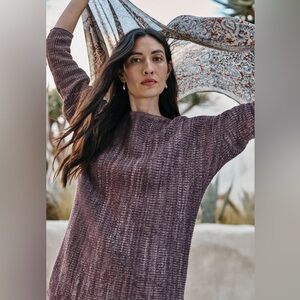 Pure Jill Marbled Purple Knit Sweater Women’s SZ. Large